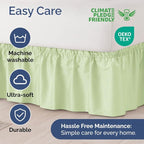 Wrap Around Dust Ruffle Bed Skirt - Light Sage - for Queen Size Beds w/ 12 Inch Drop - Easy Fit Elastic Strap - Adjustable Pleated Bedskirt w/Brushed Fabric - Wrinkle Free, Women, Men, Kids & Teens