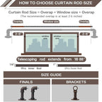 2PCS Industrial Curtain Rods for Windows 18 to 88 Inches Adjustable Length, 1 Inch Diameter, with Aluminium Finials (Antique Red Bronze, 18” to 88”2PCS)