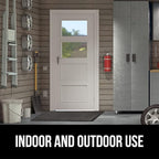 GORILLA GRIP 100% Waterproof All-Season WeatherMax Doormat US Designed Natural Rubber, Stain and Fade Resistant, Low Profile Indoor Outdoor Door Mats, Easy Clean Patio Mat, 17x29, Gray Diamond