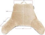 Nestl Reading Pillow for Kids, Small Bed Pillow, Back Pillow for Sitting in Bed, Memory Foam Chair Pillow, Reading & Bed Rest Pillows, Beige Cream Back Pillow for Bed, Arm Pillow with Pockets