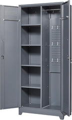 Storage Cabinet,Metal Locking Cabinets with Doors and Shelves,Functional Garage Storage Cabinet for Garage, Home Office,Gray