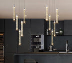 5 Light Mini Chandelier LED Pendant Lighting for Kitchen Island Modern Bubble Crystal Pendant Light Adjustable Pendant Light Fixture Chrome Ceiling Handing Lights for Dinning Room Bedroom 2700K 6000K