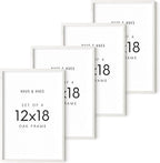 HAUS AND HUES 12x18 Picture Frames For Wall - Set Of 4 Poster Frames 12x18, Picture Frames 12x18, 12x18 Frames, Frames 12 X 18, Gallery Wall Frame Set, 12x18 Poster Frame (White Frame)