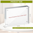 4x6 Acrylic Picture Frame 10 Pack, Clear Picture Frames Double Sided Magnetic Freestanding Photo Block Frame Desktop Display Floating Frameless Acrylic Frame Stand