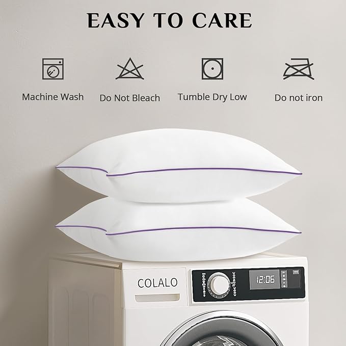 JOLLYVOGUE Pillows Standard Size Set of 4, Bed Pillows Set of 4, Cooling and Supportive Pillows with Super Soft Down Alternative Fill, Luxury Fluffy Hotel Quality for Side, Back and Stomach Sleepers