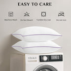 JOLLYVOGUE Pillows Queen Size Set of 2, Bed Pillows Set of 2, Cooling and Supportive Pillows with Super Soft Down Alternative Fill, Luxury Fluffy Hotel Quality for Side, Back, and Stomach Sleepers