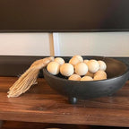 Oversized Wood Bead Decor, 1.6" Diameter Chunky Natural Wood Beads, 41" Long Farmhouse Tray with Tassels, Coffee Table farmhouse Bed decor