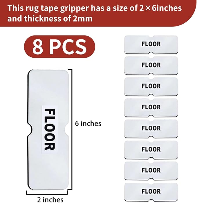 Reusable Carpet Grippers,Non Slip Rug Pads Grippers for Hardwood Floors and Tiles, Washable,Strong Adhesive Grippers for Area Rugs, Keep Corners Flat, Non-Damaging for Floor Dark Night Black (8)