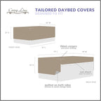 Cozy Line Home Fashions 6 Piece Daybed Cover Set, Solid White Matelasse Trendy Damask Quilting with Scalloped Edges All Season Luxury Bedding with Bedskirt, Matching Shams, Decorative Pillow