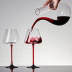 1PC Luxurious U-Shaped Crystal Glass Wine Decanter - High-End European Style, Harp Design, Red Wine, Large Capacity, Perfect for Home, Restaurant, and Household Use