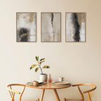 HPINUB Large Modern Abstract Framed Canvas Wall Art Set,Geometric Line Black White and Beige Textured Wall decor Neutral Gray Minimalist Art Print for Living Room,Bedroom,Dining Room,Office -16"x24"x3