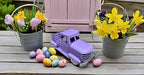 Metal Truck Decor,Farmhouse Truck Decor,Decorative Tabletop Storage & Pick-up Metal Truck Planter, 12.5" x 5.75" x 6.25" inches (Purple)