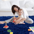 Area Rug 7x10 Living Room: Blue Area Rugs 7X 10 Carpets for Living Room - Shag Area Rug Modern Indoor Soft Shaggy Fuzzy Floor Carpet for Bedroom (Blue/7x10 Feet)