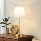 Cordless Table Lamps Set of 2 – Battery Operated Lamp with 7500mAh Rechargeable Battery, Stepless Dimmable Vintage Brushed Gold Desk Wireless Lamps for Dining Room, Nightstand & Patio (Bulbs Included)