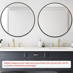 Fabuday Black Round Mirror 39 Inch - Big Circle Wall Mirror for Bathroom, Living Room, Hallway, Entryway, Matte Aluminum Frame Large Circular Mirrors for Wall Decor