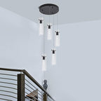 LED Pendant Lighting, Black 5-Light Pendant Light Over Island, Kitchen Island Pendant Lights for Dining Room, Living Room, Corridor, Cafe, Club, Restaurant