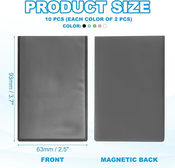PATIKIL 2x3 Fridge Magnetic Frame, 10Pcs Mini Picture Frames Photo Frame Instant Film Small Picture Holder for Fujifilm Refrigerator, 5 Colors