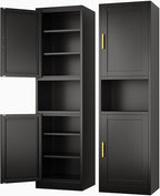 Tall Narrow Storage Cabinet 66.93" H Tall Bathroom Cabinet Metal Pantry Cabinets, 4 Adjustable Shelves for Kitchen, Home Office, Living Room, Dinning Room (16 inches Wide Black)