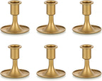Sziqiqi 6pcs Gold Candlestick Holder for Wedding Centerpiece Small - Candle Holders for Taper Candles Table Centerpieces Alloy Candle Stick Holders for Fireplace Mantle