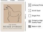 Poster Master Vintage Poster - Retro Horse Print - Line Drawing Art - Sketch Art - Gift for Boys, Girls & Animal Lover - Minimal Wall Decor for Kid's Room or Nursery - 8x10 UNFRAMED Wall Art
