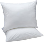Amazon Basics Down Alternative Bed Pillows and Pillow Protector Case 2-Piece Set, Medium Density, Standard - Pack of 2, White, 26"L x 20"W