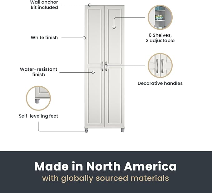 SystemBuild Evolution Kendall 24" Utility Storage Cabinet - White