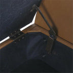 HomePop Modern Storage Bench with Wood Legs Home Décor|Bench with Storage for Living Room & Bedroom - Faux Leather Brown