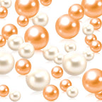 Rose Gold White Vase Filler | 150PCS Pearls Bead for Centerpieces Vases | 8/14/20 mm No Hole Beads, Fake Pearls for Wedding Birthday Theme Party Table Centerpieces Decor