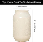 White Ceramic Vase for Flowers, 9 Inch Modern Decorative Vase for Home Decor, Centerpieces, Table, Living Room, Bathroom, Kitchen, Jarrones Decorativos para Sala