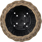 Rattan Kobo Indoor Outdoor Planter Basket with Plastic Pot Large 65 Gallon Soil Capacity