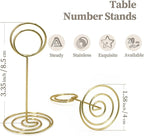 Table Number Holders 20Packs - 3.35 Inch Table Number Stands Place Card Holder for Wedding Party Graduation Reception Restaurant Home Photo Picture Office Memo (Gold, 3.35")
