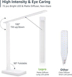 Lepro LED Desk Lamp, Metal Desk Light 9.5W 800lm, Forbes Vetted Best Task Lamp, 5 Color Modes 5 Brightness Level, Dimmable Home Office Desktop Lamp for Reading, Crafting, Sewing, Puzzle, Nail, White