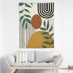 ICMOLYYENLO Boho Plant Aesthetic Tapestry, Abstract Medieval Arch Sun Home Aesthetic Wall Hanging For Bedroom Living Room Dormitory Tapestry 30x40 Inches