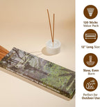 Folkulture Citronella Incense Sticks | Pack of 120 Long 12” Citronella & Lemongrass Incense Sticks | Slow Burn, Non Toxic, Organic |for Patios, Gardens, Camping, BBQs & Outdoor Gatherings