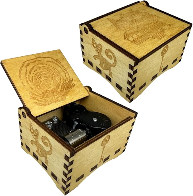 Youtang Music Box Engraved Wooden Gifts Mini Musical Box Play Dreaming for Birthday/Anniversary/Valentine's Day/Christmas (Wind up, Brown)
