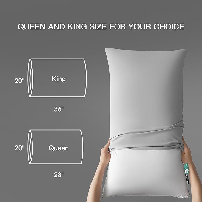 Hotel Grand Luxury White Goose Feather Down Pillow Medium Firm Hypoallergenic Bed Pillow King Size Upgrade Hotel Collection Fluffy Pillow for Sleeping, 36"x20",1 Pack