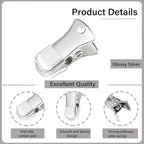 35 Pack Mini Metal Alligator Clips for Crafts Non-Slip Silicone-Coated Retro DIY Badge Small Clips (Glossy Silver)