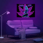 ADDWel Blacklight Tapestry for Bedroom, Tapestry Glow In The Dark, UV Reactive Black Light Posters Wall Hanging for Bedroom Dorm Living Room Backdrop Decor