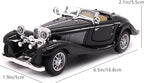 1:28 Scale Pullback Diecast Metal Antique Classic Model Cars Collectible Toy Gifts (Black,Length 6.5in/16.8cm)