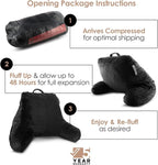 Nestl Reading Pillow for Kids, Small Bed Pillow, Back Pillow for Sitting in Bed, Memory Foam Chair Pillow, Reading & Bed Rest Pillows, Black Back Pillow for Bed, Arm Pillow with Pockets