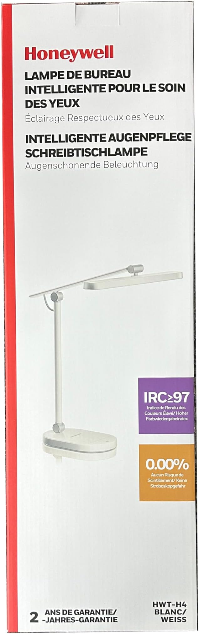 Honeywell Desk Lamp for Home Office, H4 Sunturalux™ Eye-Caring LED Desk Light, 700LM Dimmable Desk Lamp with Timer, Adjustable Desk Reading Light, Touch Auto Dimming Table Lamp for Study, Bedroom