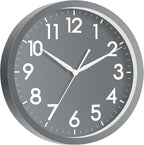 AKCISOT Wall Clock Bathroom 10 Inch Analog Small Wall Clocks Battery Operated - Silent Non Ticking Modern Simple Style Clock Decorative for Kitchen,Bedroom,Home Office,Living Room,School(Gray)