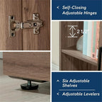 Sauder HomePlus Multi-Room Storage Cabinet with Adjustable Shelves and Door Positioning, Kitchen Laundry Bathroom Pantry Storage Cabinet, in Salt Oak Finish