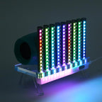 Corded Music Sync LED Light, Sound & App Reactive Mood & Ambient Lighting - Cool & Creative Multicolor Decorative Art Desk Table Lamp 9 Tubes (Black)