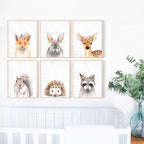 DREAM BIG PRINTABLES Woodland Animals Nursery Wall Art Prints (Set of 6) - Unframed - 11x14s | Farmhouse Boho Art - Great Baby Shower Gift - Unisex for Boys and Girls - Kids Bedroom Wall Art