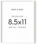 HAUS AND HUES 8.5x11 White Picture Frame - Aluminum Photo Frames for Wall Collage, Shatterproof Plexiglass - Perfect for Diplomas, Documents, Certificates (8.5x11 in, White)