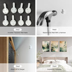 Chinoiserie Nature Framed Canvas Wall Art Set, Mountain and Forest Landscape Painting, Natural Bamboo Pine Tree Lakes Wall Decor for Living Room, Bedroom, Dining Room, Office - 16"x24"x3