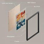 SIGNWIN Framed Mid-Century Modern Colorful Geometric Polygons Wall Art, Set of 4 Abstract Geometric Wall Decor Prints, Nature Wilderness Wall Décor for Living Room, Bedroom - 11"x14" Black