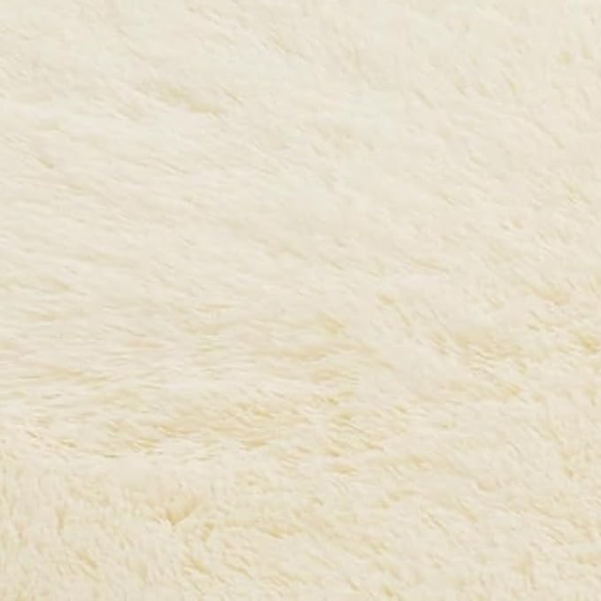 Ultra Soft Fluffy Area Rugs for Bedroom Living Room Ivory 10x14, Nursery Rug, Non-Slip Carpet for Kids Dorms Decor, Shaggy Bedside Rug