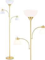 VONLUCE 71" Floor Lamp for Living Room with Adjustable Reading Light, 3 Color Temperatures Modern Torchiere Floor Lamp with 3 Bulbs